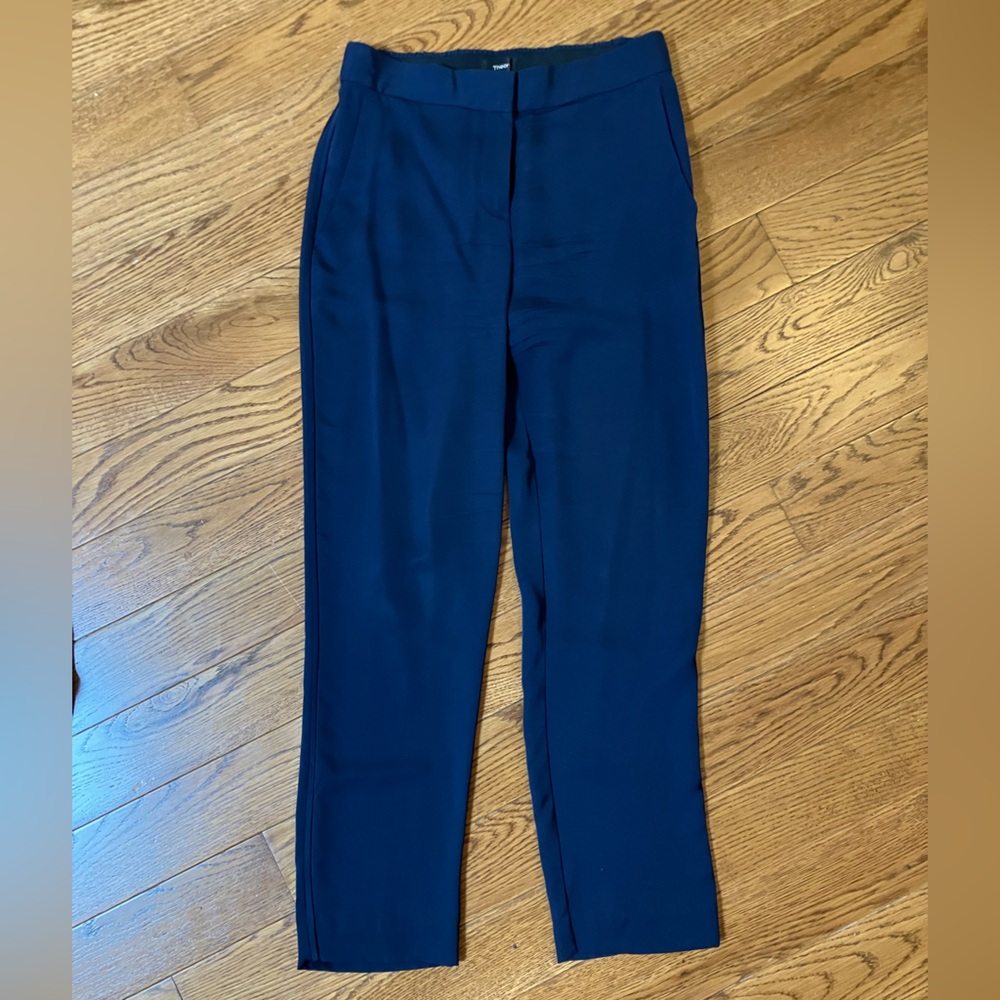 Theory Silk Navy Blue Pants
